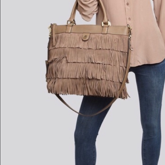 Tory Burch Handbags - Tory Burch Suede Fringe Tote Bag